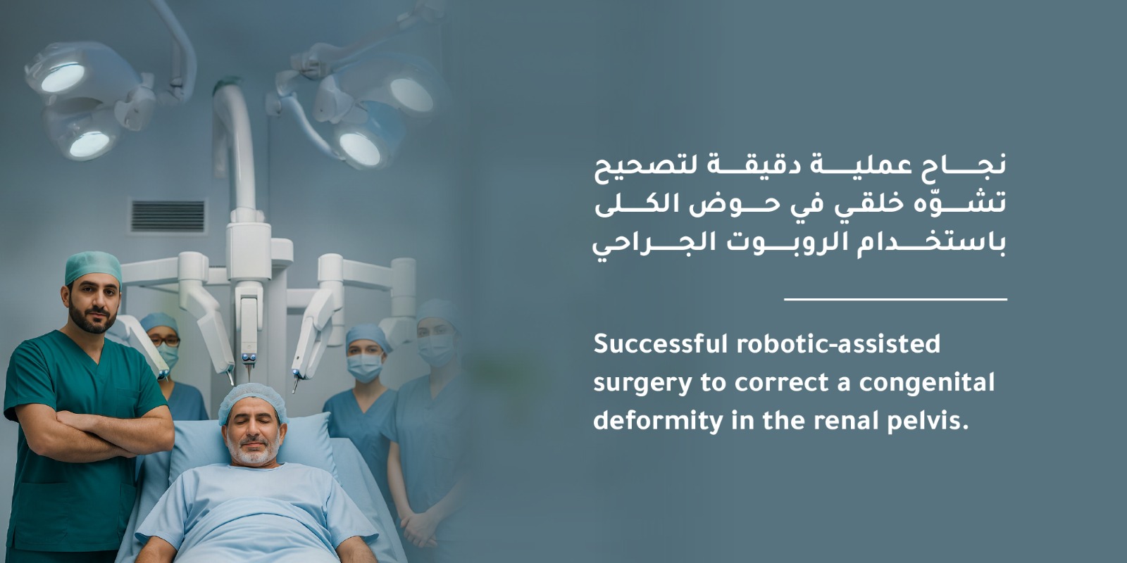 نجاح عملية استئصال جذري للكلية اليمنى السرطانية لمريض سبعيني باستخدام الروبوت الجراحي في مستشفى المواساة بالخبر